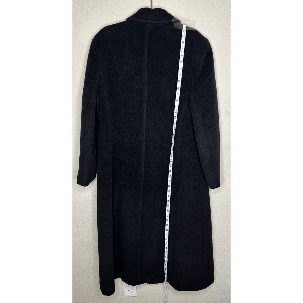 Pendleton Vintage 100% Virgin Wool Long Trench Coat Black Made in USA Size 14 - Picture 8 of 9